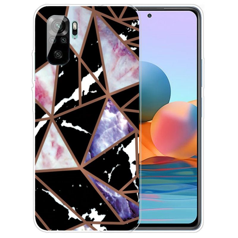 Futerały Xiaomi Redmi Note 10 / Note 10S Biały Czarny Etui na Telefon Designerski Marmur