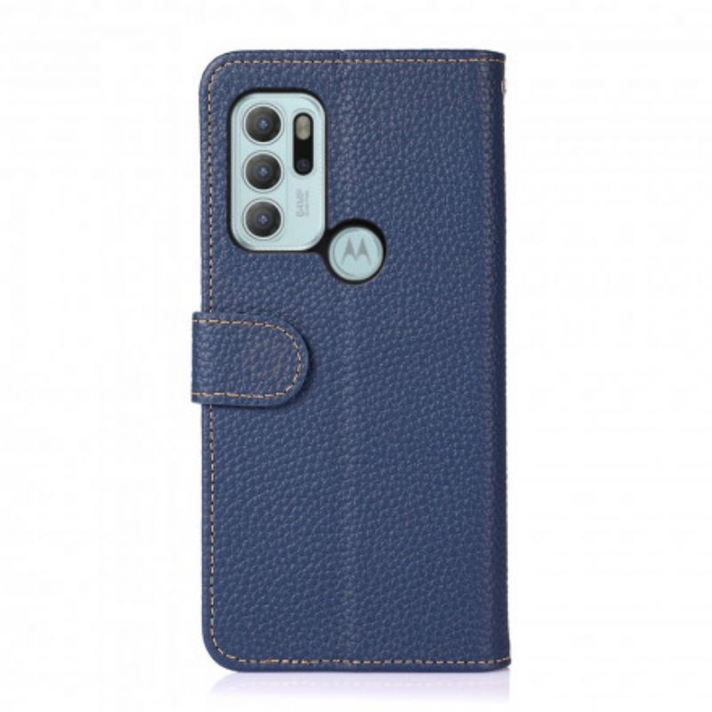 Etui Folio Do Moto G60s Lychee Leather Khazneh