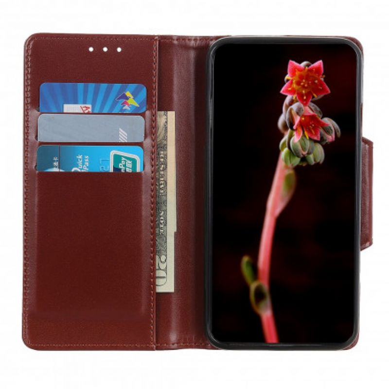 Etui Folio Moto G60s Srebrne Zapięcie Ze Sztucznej Skóry Etui Ochronne