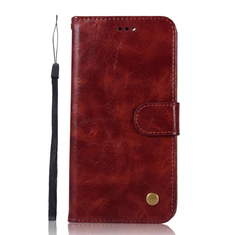 Etui Folio Google Pixel 3A Kawowy Czerwony Efekt Skóry W Stylu Vintage Z Paskiem Etui Ochronne