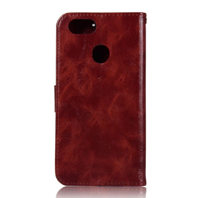 Etui Folio Google Pixel 3A Kawowy Czerwony Efekt Skóry W Stylu Vintage Z Paskiem Etui Ochronne