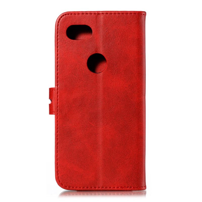 Etui Folio Google Pixel 3A Szary Czarny Imitacja Skóry Dla Kota