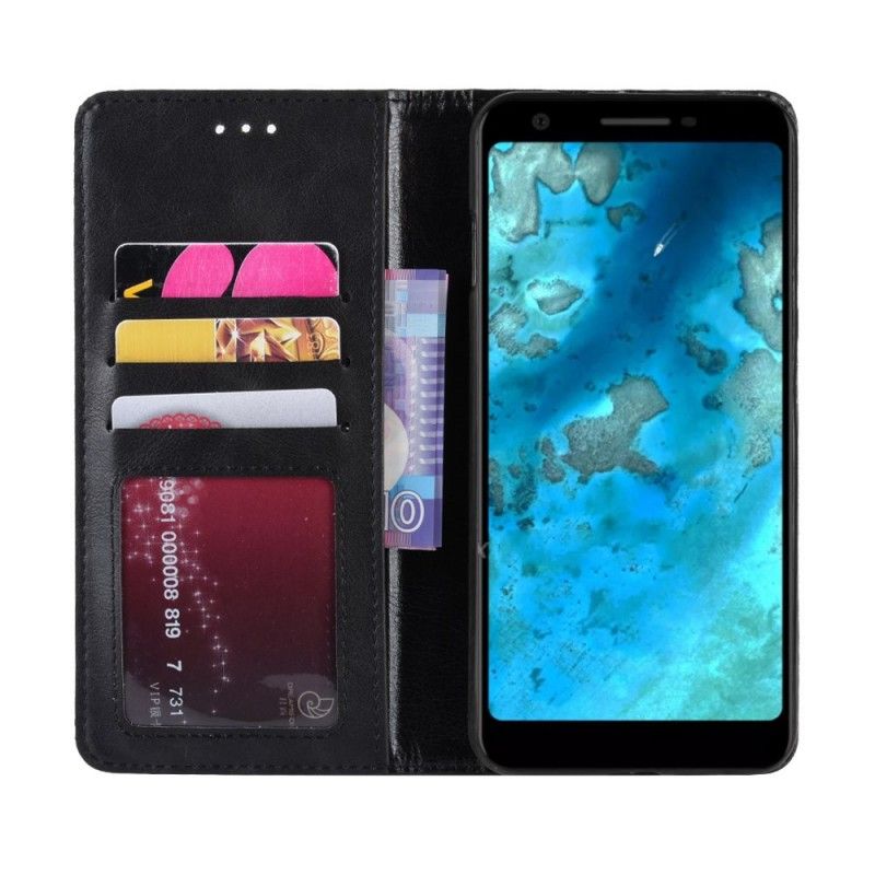 Flip Kotelot Google Pixel 3A Czerwony Czarny Stylizowany Efekt Skóry W Stylu Vintage Etui Ochronne