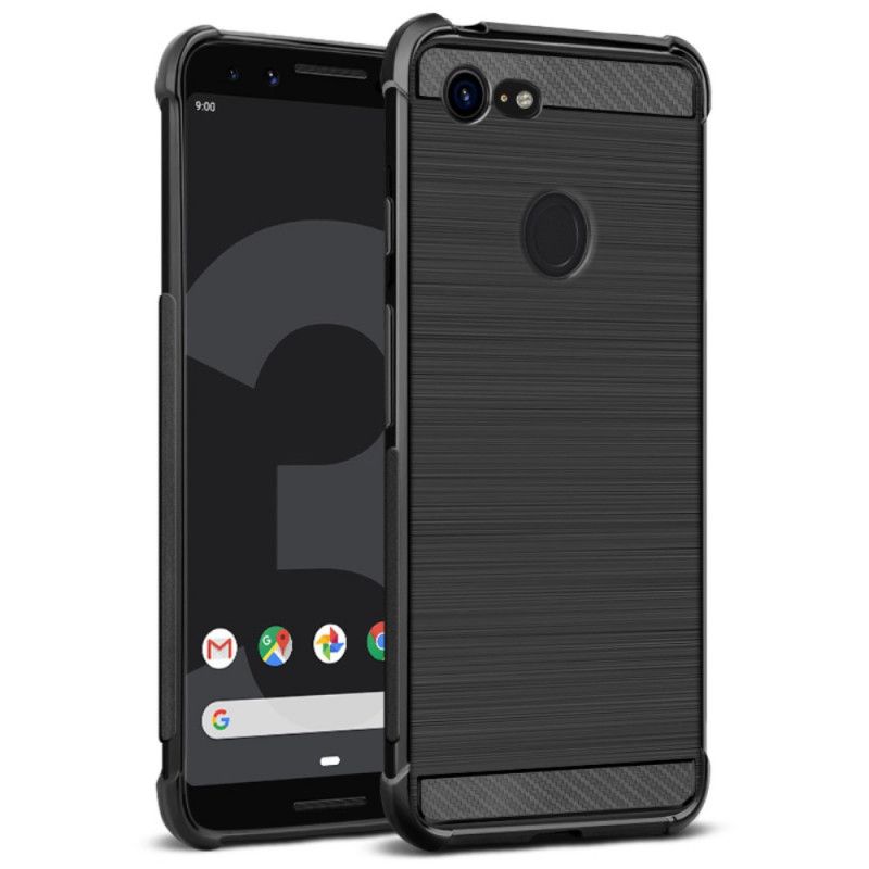 Futerały Google Pixel 3 Etui na Telefon Szczotkowane Włókno Węglowe Imak