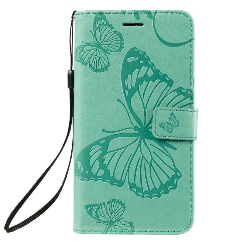 Etui Folio iPhone 11 Cyjan Czerwony Gigantyczne Motyle Stringi Etui Ochronne