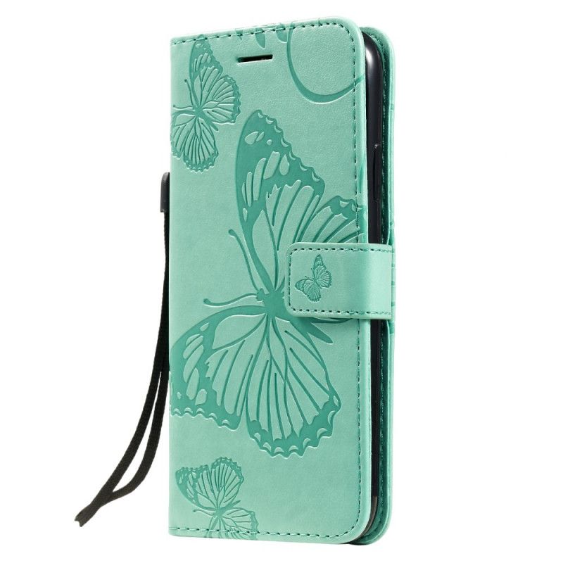 Etui Folio iPhone 11 Cyjan Czerwony Gigantyczne Motyle Stringi Etui Ochronne