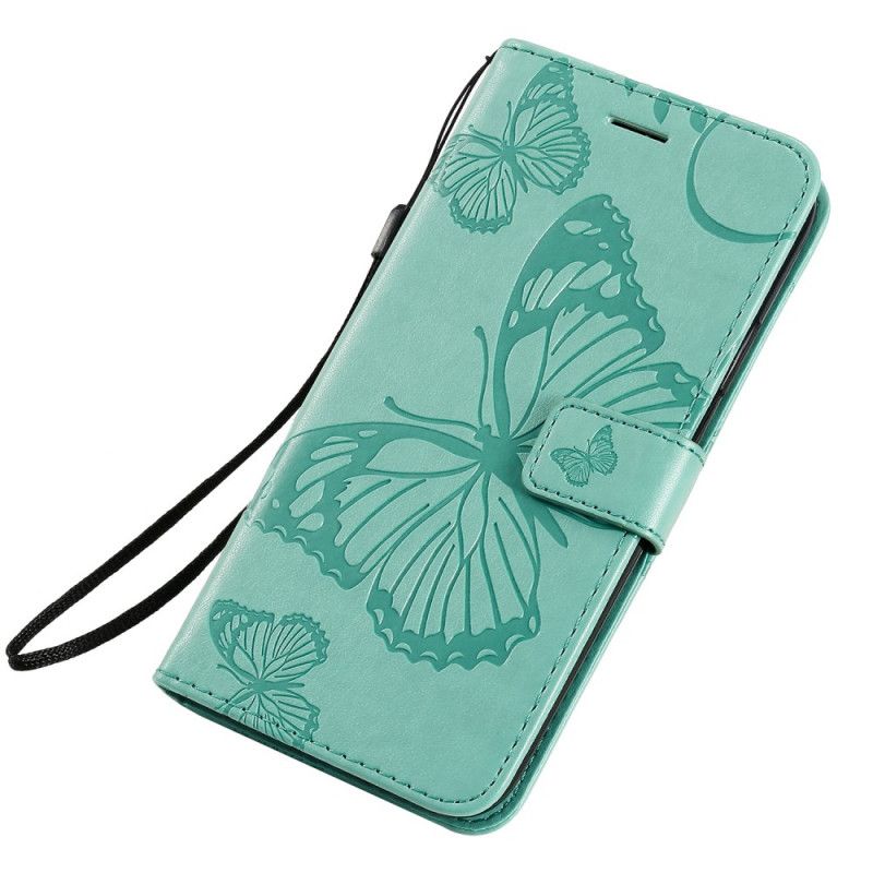 Etui Folio iPhone 11 Cyjan Czerwony Gigantyczne Motyle Stringi Etui Ochronne