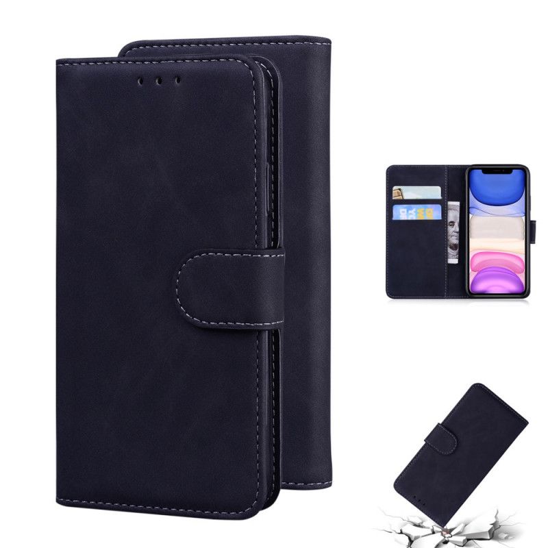 Etui Folio iPhone 11 Czerwony Czarny Nowe Kolory Imitacja Skóry Etui Ochronne