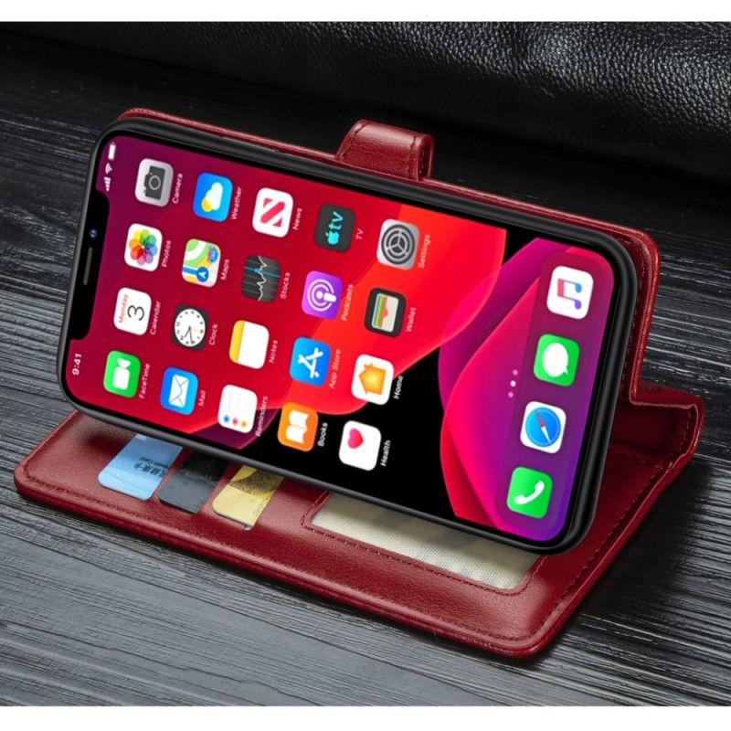 Etui Folio iPhone 11 Czerwony Czarny Projekt Premium Etui Ochronne