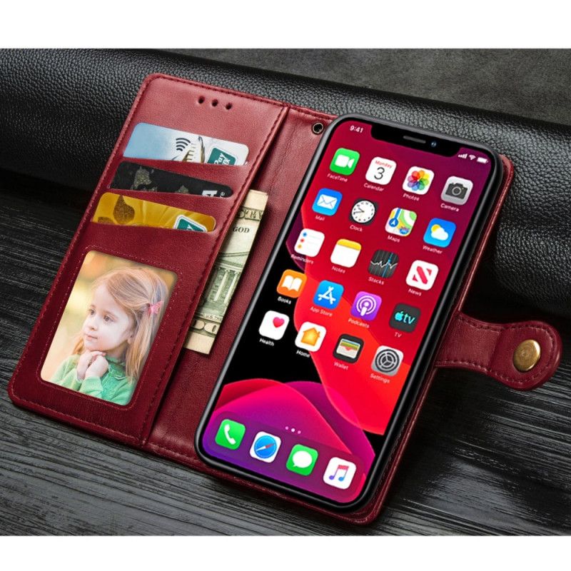 Etui Folio iPhone 11 Czerwony Czarny Projekt Premium Etui Ochronne