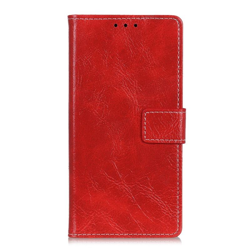 Etui Folio iPhone 11 Fioletowy Efekt Skóry Retro Z Przeszyciami