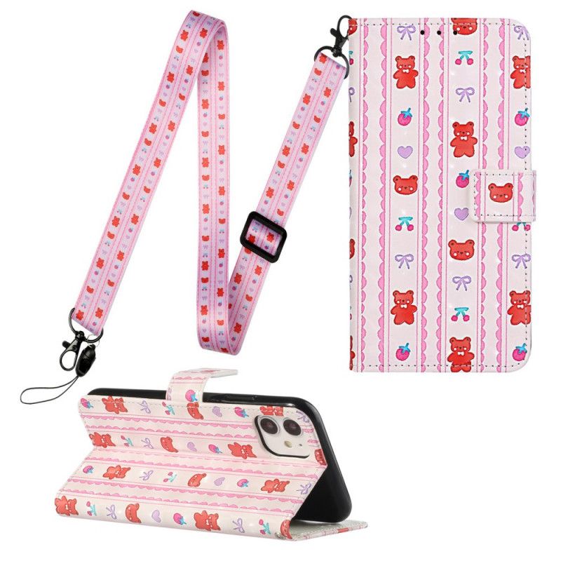 Etui Folio iPhone 11 Regulowany Pasek Do Pluszowego Misia