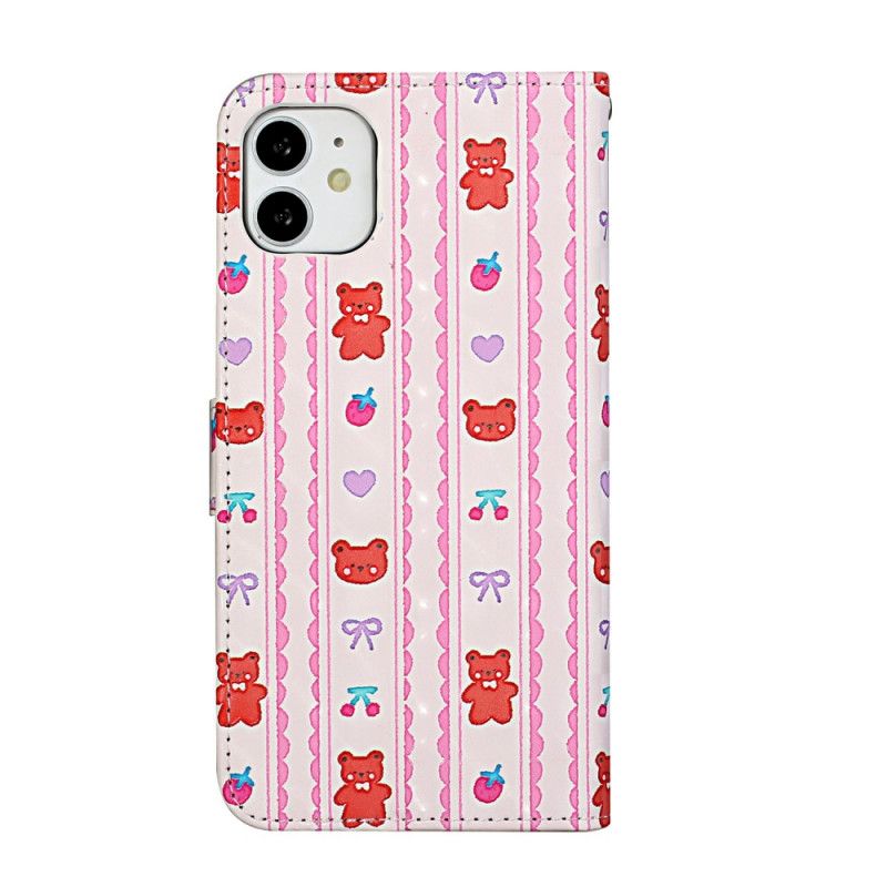 Etui Folio iPhone 11 Regulowany Pasek Do Pluszowego Misia