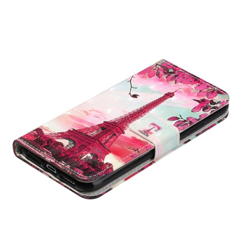 Etui Folio iPhone 11 Regulowany Pasek Z Wieży Eiffla Etui Ochronne