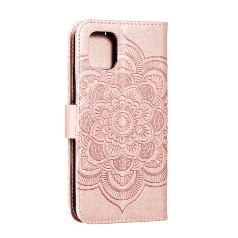 Etui Folio iPhone 11 Szary Czarny Cała Mandala Ze Stringami