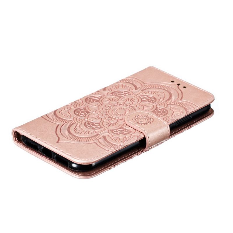 Etui Folio iPhone 11 Szary Czarny Cała Mandala Ze Stringami