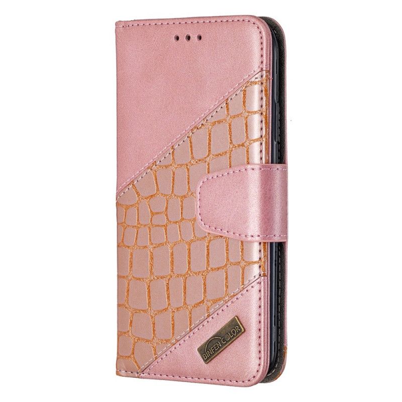 Etui Folio iPhone 11 Szary Czarny Klasyczny Efekt Skóry Krokodyla