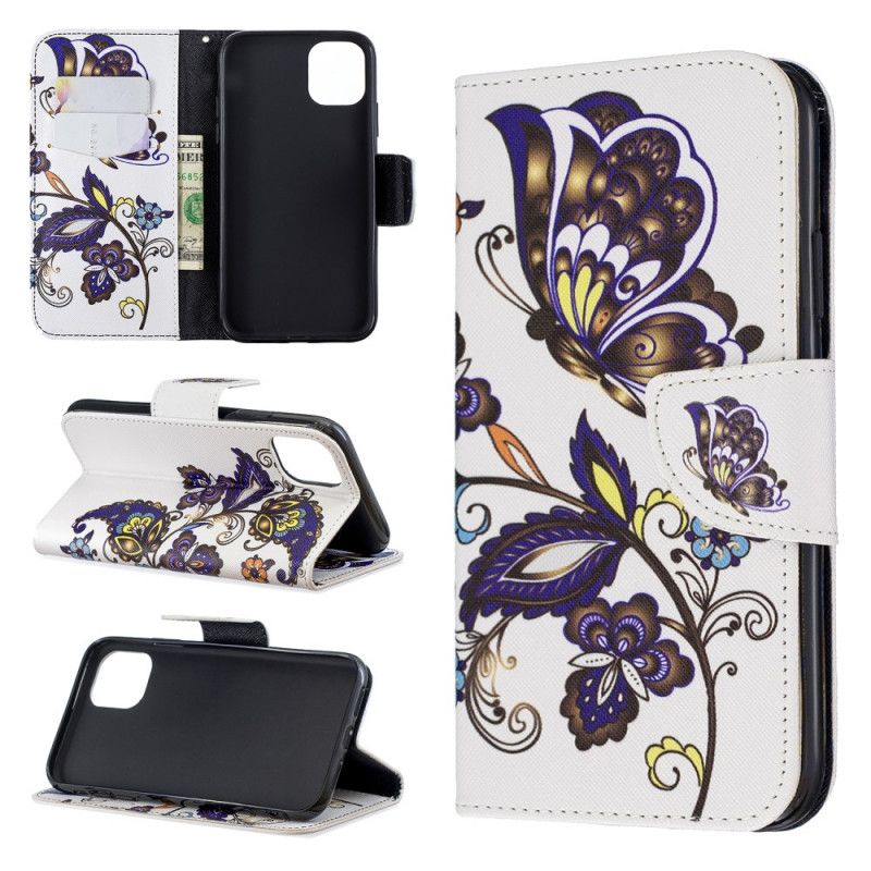 Etui Folio iPhone 11 Tatuaż Motyla Etui Ochronne