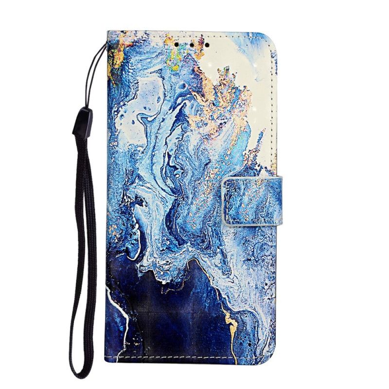 Etui Folio iPhone 11 Z Regulowanym Paskiem Z Marmuru Etui Ochronne