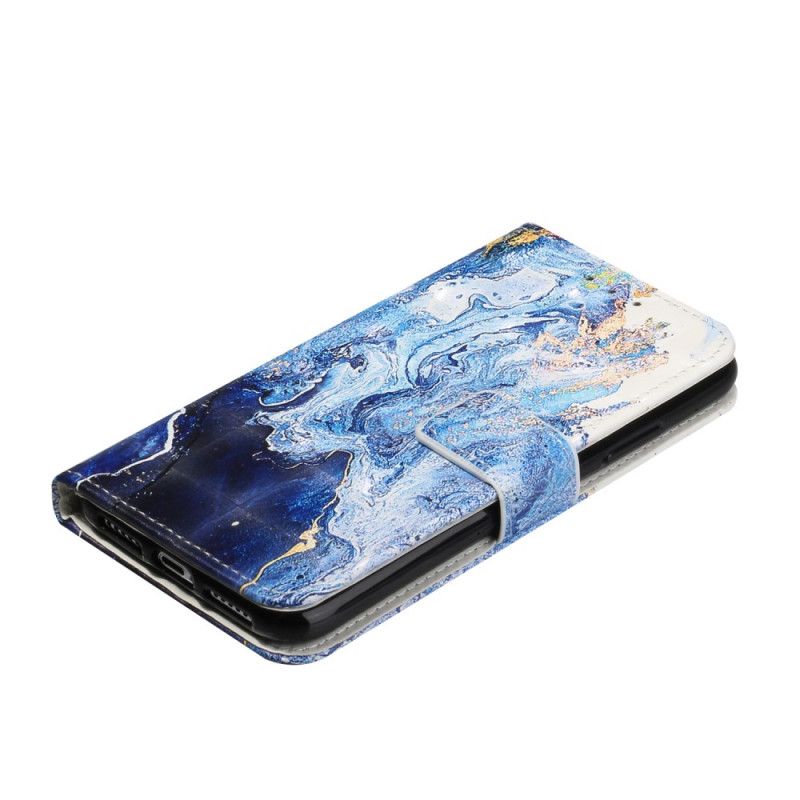 Etui Folio iPhone 11 Z Regulowanym Paskiem Z Marmuru Etui Ochronne