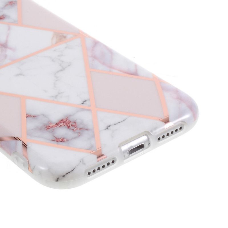 Etui iPhone 11 Biały Czarny Geometria W Kolorze Marmuru