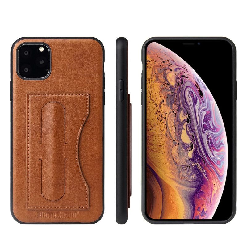 Etui iPhone 11 Brązowy Czarny Fierre Shann Posiadacz I Posiadacz Karty Etui Ochronne