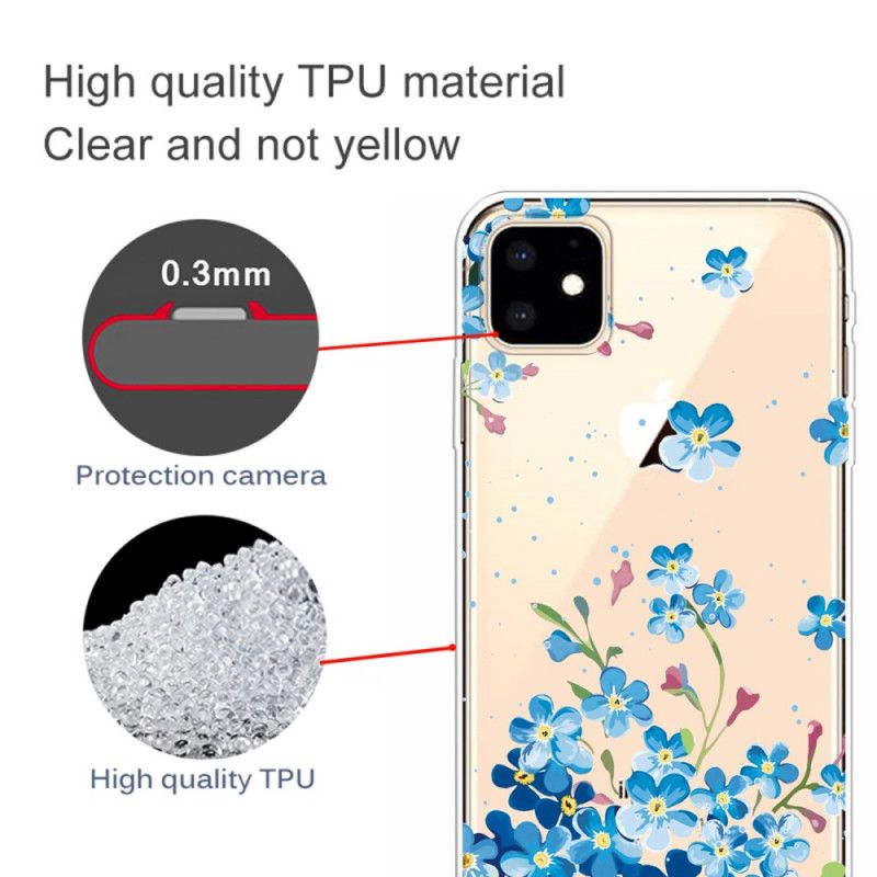 Etui iPhone 11 Bukiet Niebieskich Kwiatów Etui Ochronne