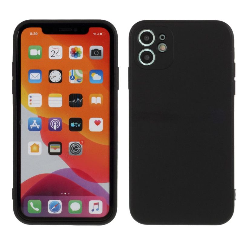 Etui iPhone 11 Czerwony Czarny Matowy Silikon W Czystym Kolorze Etui Ochronne