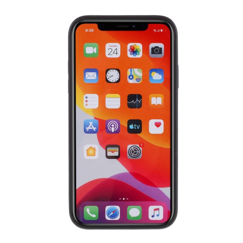 Etui iPhone 11 Czerwony Czarny Szklany Tył I Silikonowe Krawędzie Etui Ochronne