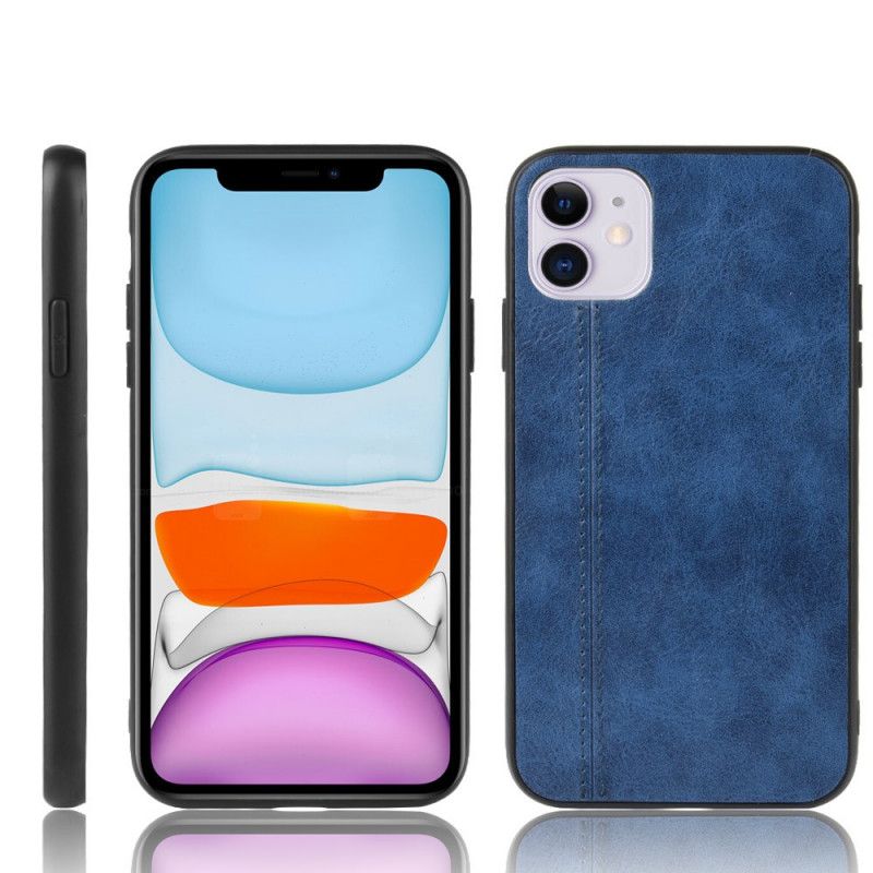 Etui iPhone 11 Czerwony Czarny Szwy W Stylu Skóry