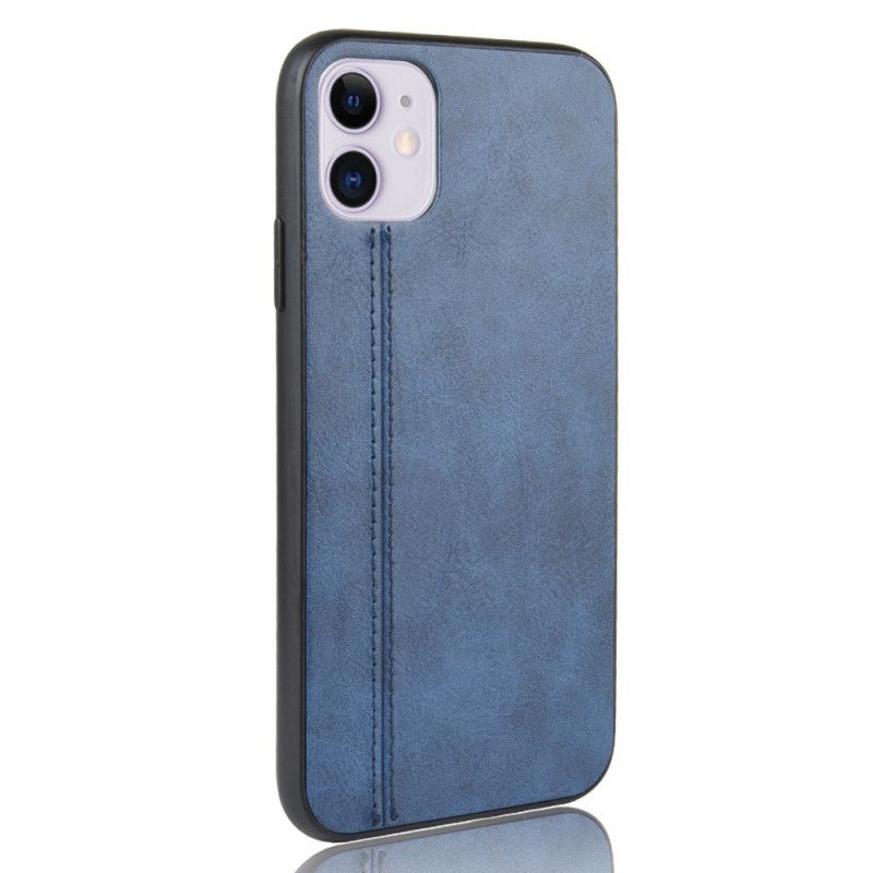 Etui iPhone 11 Czerwony Czarny Szwy W Stylu Skóry