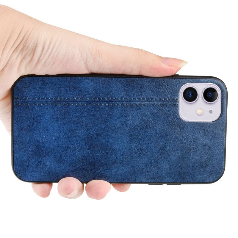 Etui iPhone 11 Czerwony Czarny Szwy W Stylu Skóry