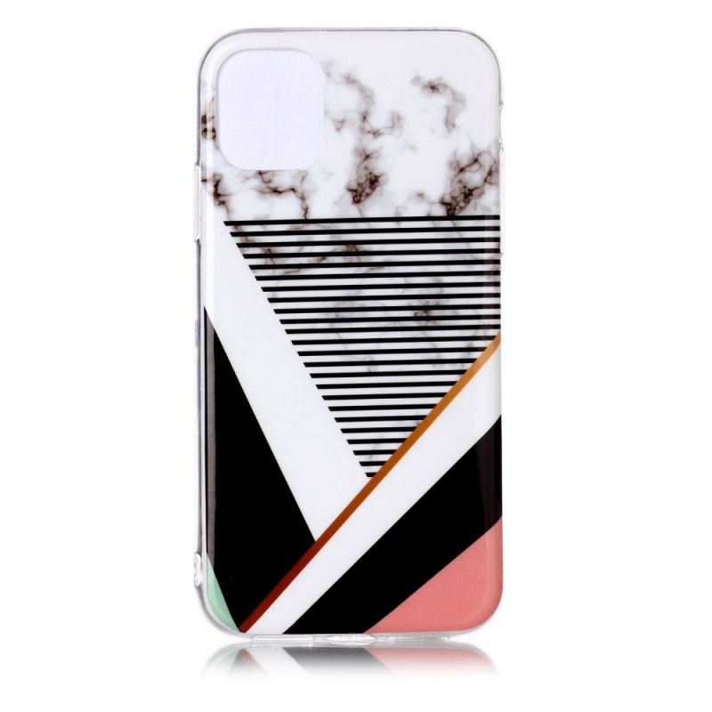 Etui iPhone 11 Efekt Marmuru W Geometrii Linii Etui Ochronne