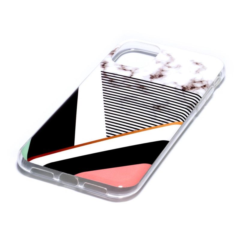 Etui iPhone 11 Efekt Marmuru W Geometrii Linii Etui Ochronne