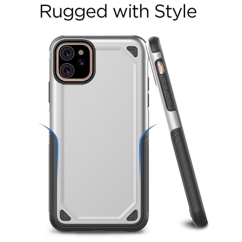 Etui iPhone 11 Granatowy Czarny Efekt Metalu Premium Etui Ochronne