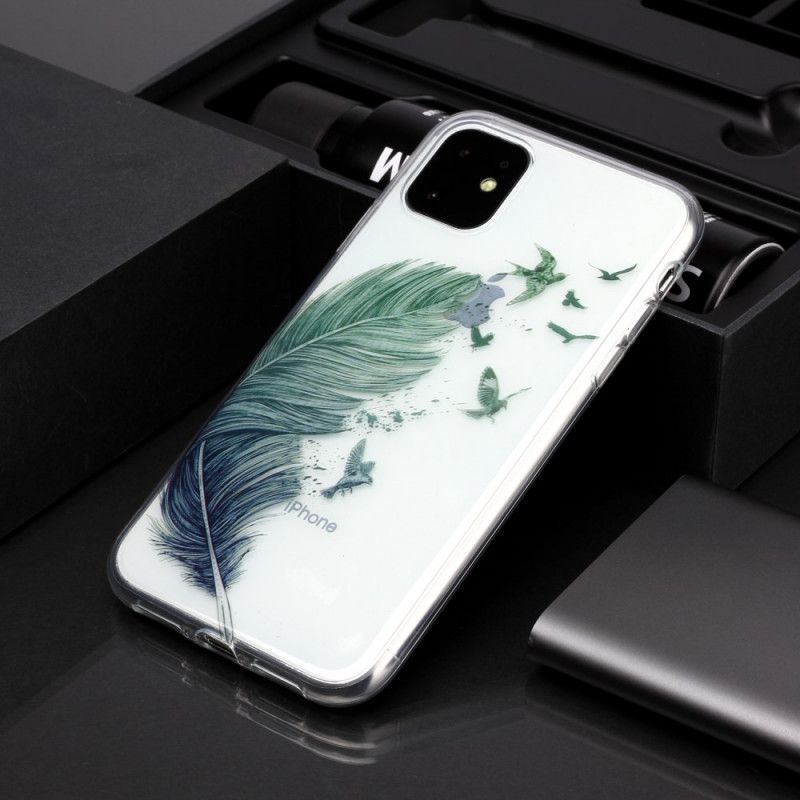 Etui iPhone 11 Przezroczyste Kolorowe Pióro Etui Ochronne