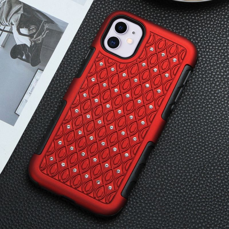 Etui iPhone 11 Różowe Złoto Błyszczące Diamenty