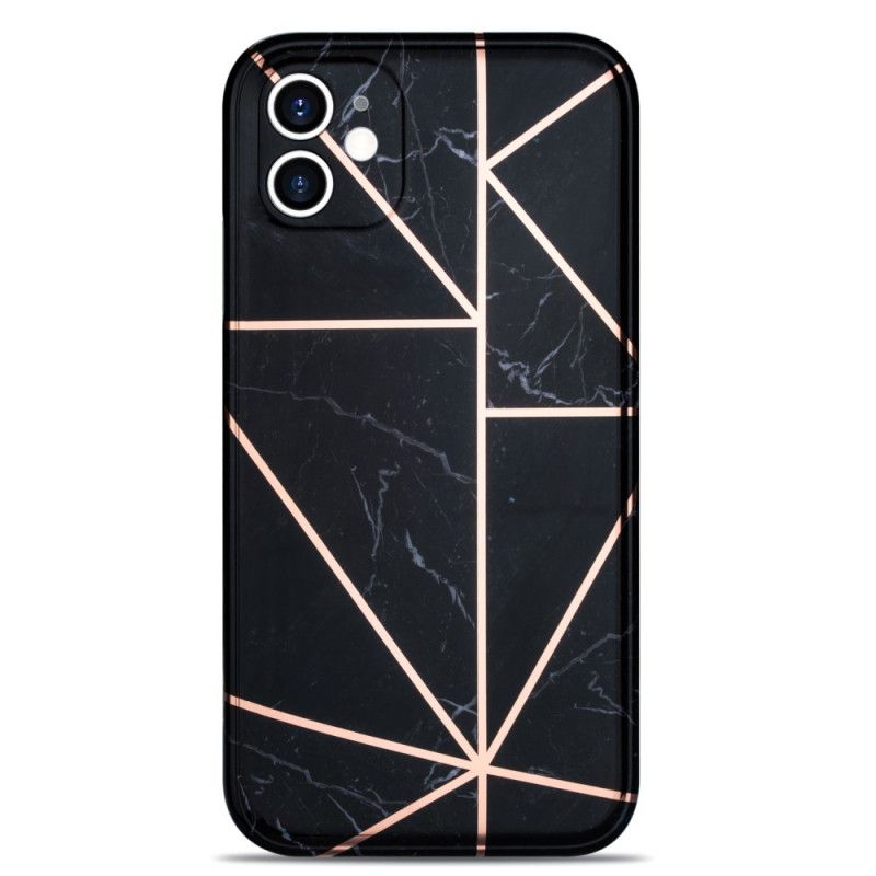 Etui iPhone 11 Różowy Czarny Marmurowa Krzykliwa Geometria