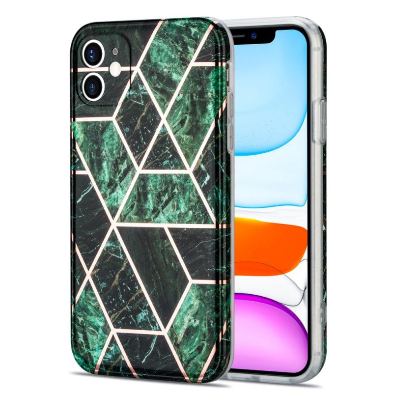 Etui iPhone 11 Różowy Czarny Marmurowa Krzykliwa Geometria