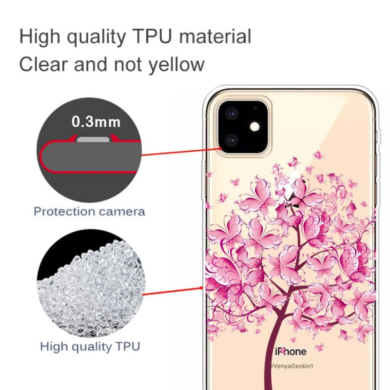 Etui iPhone 11 Różowy Wierzchołek Drzewa