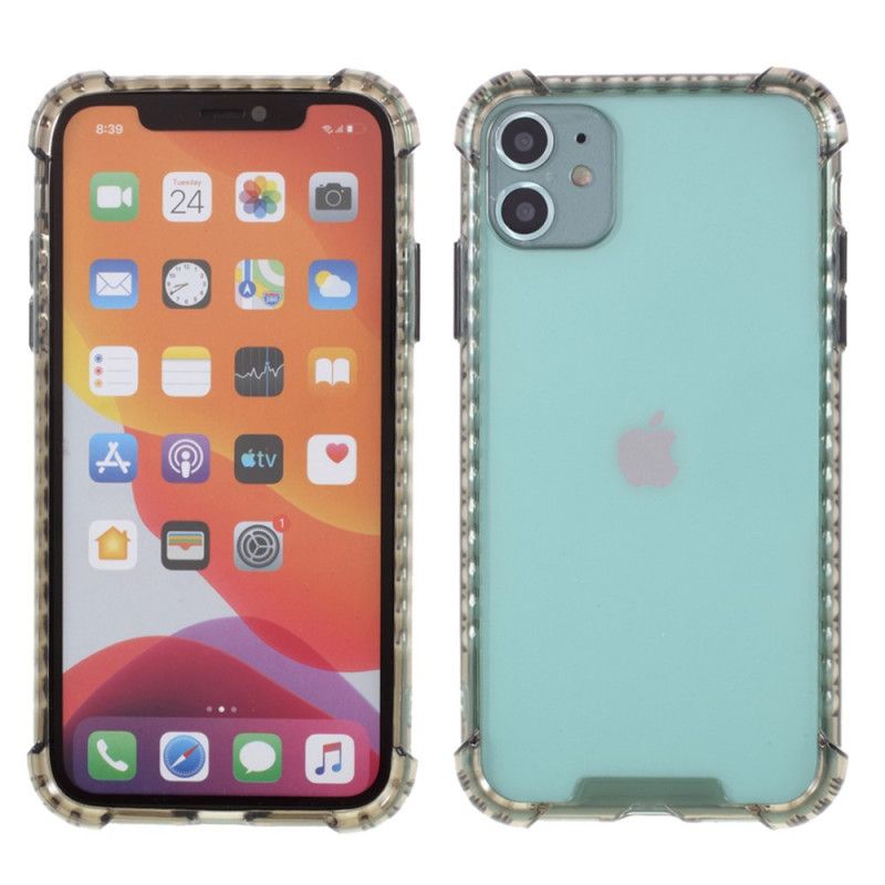 Etui iPhone 11 Żółty Czarny Kolor Hybrydowy Akrylowo-Silikonowy Etui Ochronne