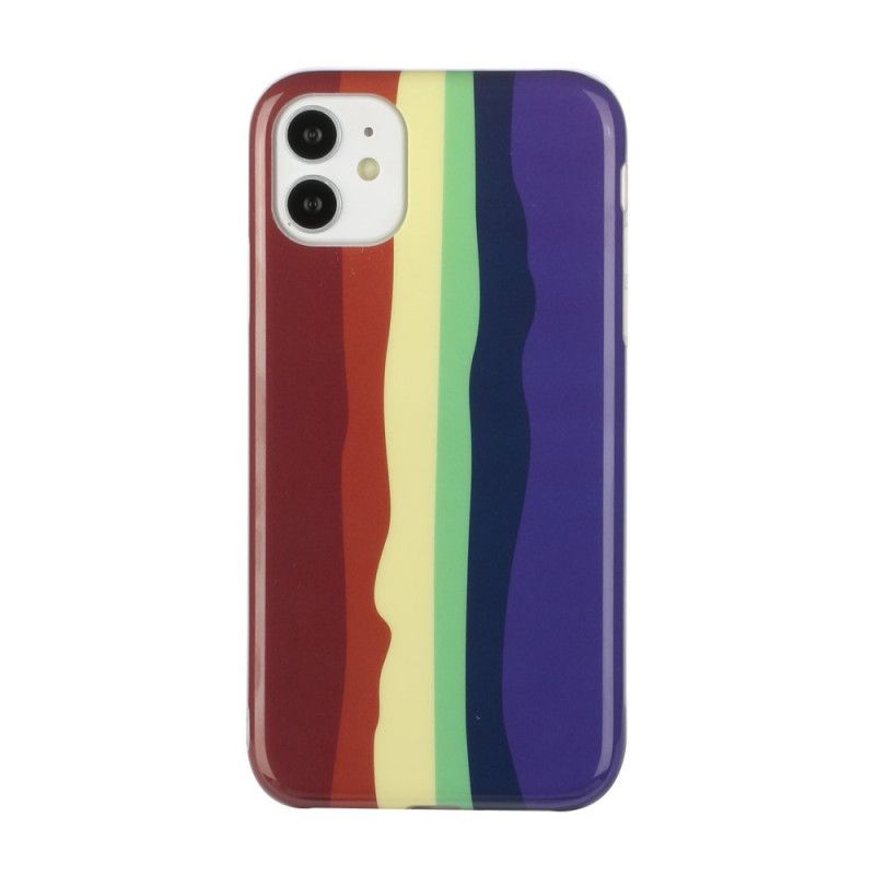 Etui iPhone 11 Żółty Czerwony Deklinacja. Tęcza