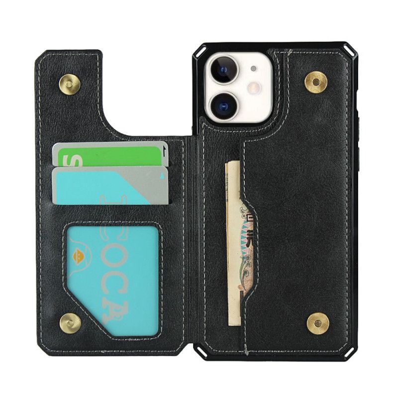 Etui iPhone 11 Szary Czarny Wielofunkcyjny Z Paskiem Etui Ochronne