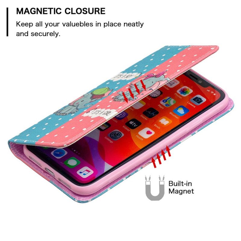 Flip Kotelot iPhone 11 Etui na Telefon Słoniątka