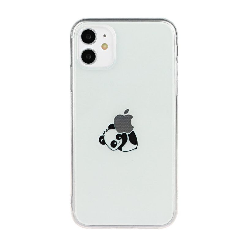 Futerały iPhone 11 Szary Czarny Gry Panda Z Logo