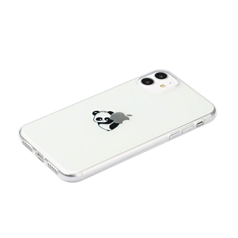 Futerały iPhone 11 Szary Czarny Gry Panda Z Logo