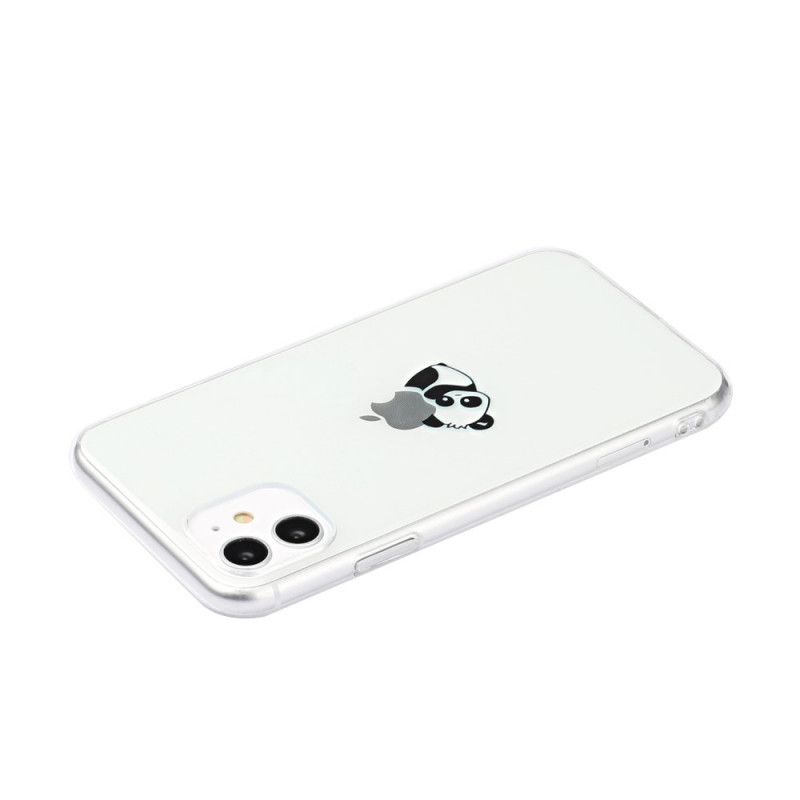 Futerały iPhone 11 Szary Czarny Gry Panda Z Logo