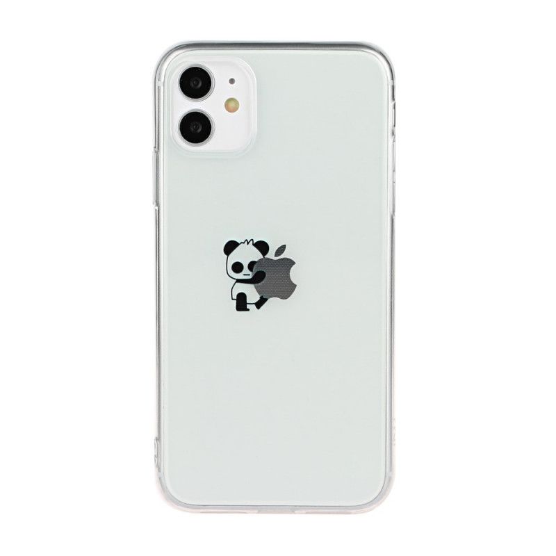 Futerały iPhone 11 Szary Czarny Gry Panda Z Logo