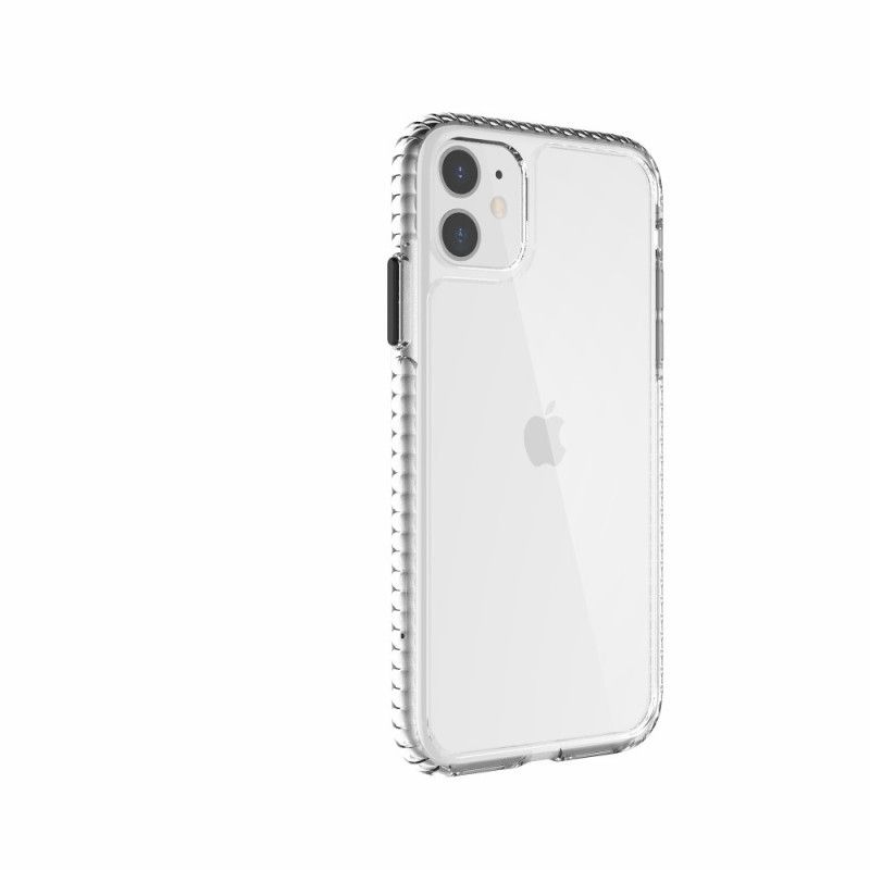 Futerały iPhone 11 Szary Czarny Przezroczyste Teksturowane Krawędzie