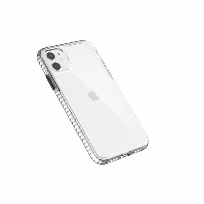 Futerały iPhone 11 Szary Czarny Przezroczyste Teksturowane Krawędzie